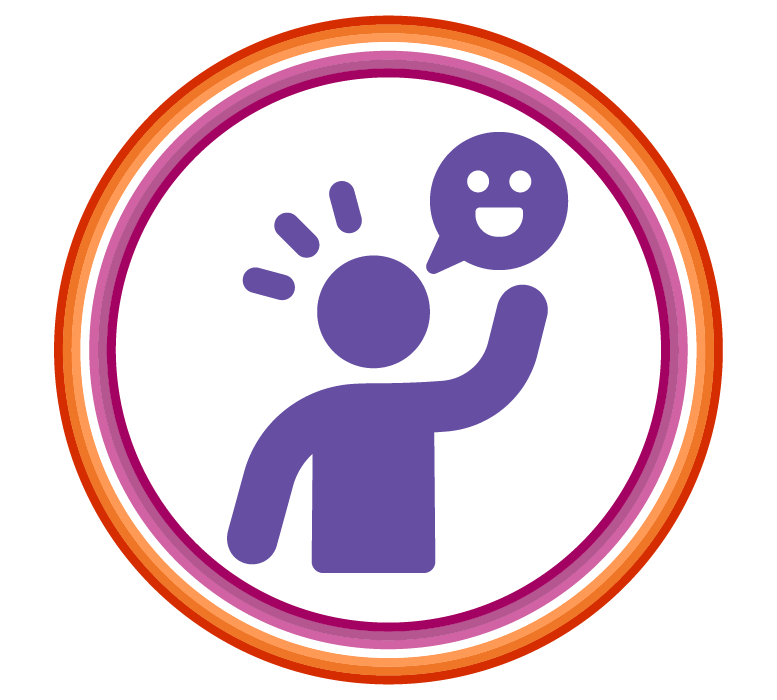 icon of a user greeting